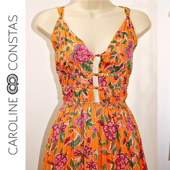 CAROLINE CONSTAS Floral Print Midi Dress | Small - Picture 11 of 14